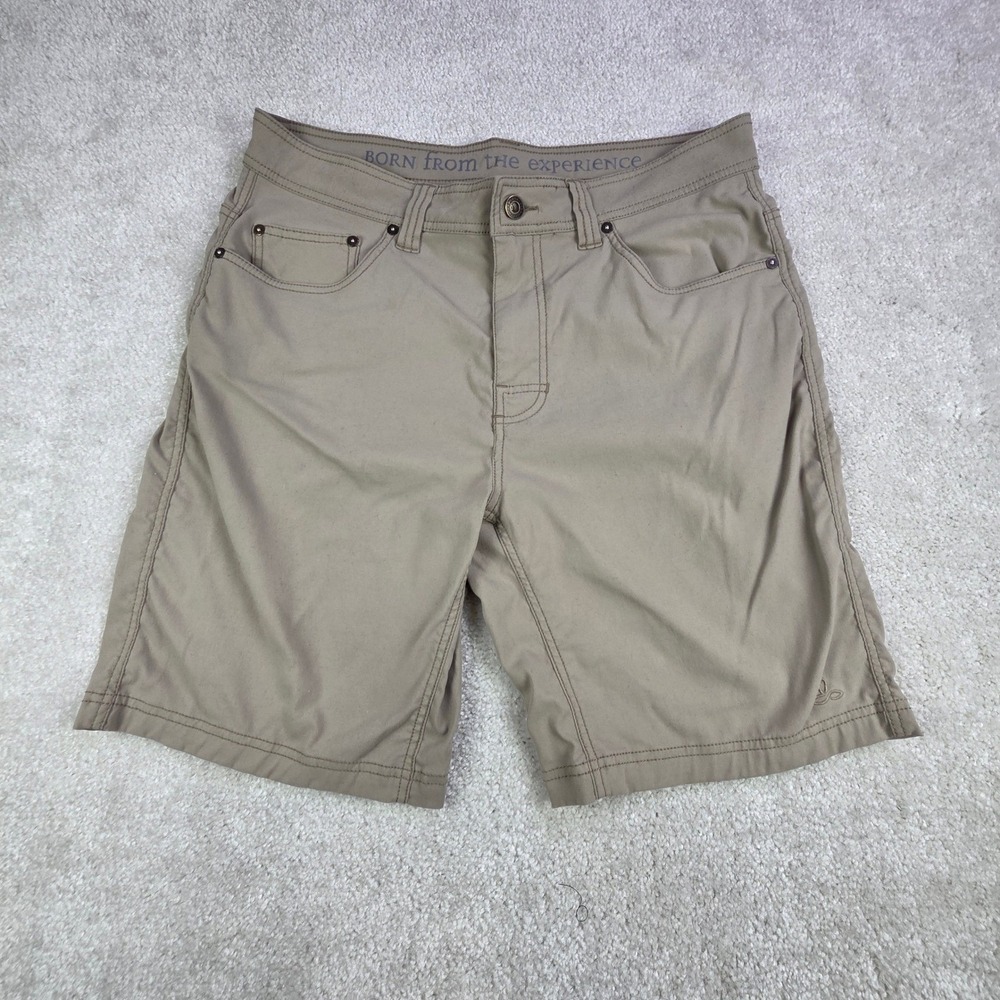 Prana Brion Shorts Mens 34 Khaki Tan Stretch Hiking Outdoor M3BRIO113